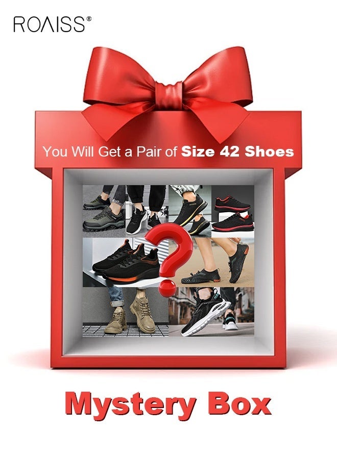 roaiss Men's Mystery Box Shoe Blind Box Randomly Receive a Pair of 42 Size Selected Shoes from Our Collection, Featuring a Mix of Classic Styles and Trendy Designs Every Box is a Surprise, Offering an Exciting and Great Value Experience - Image 1
