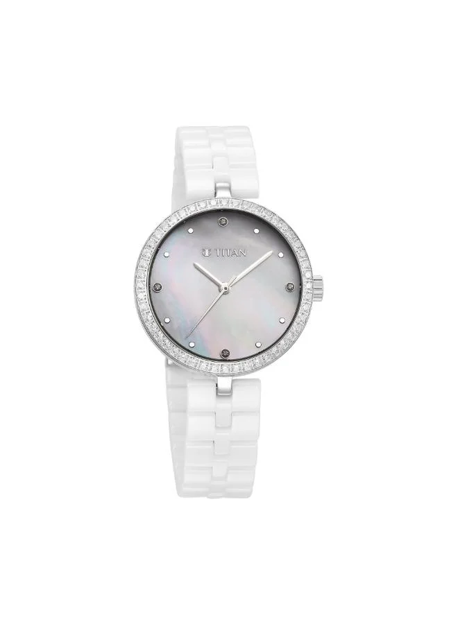 TITAN Women Analog Display Watch With White Ceramic Strap - 95215KC01