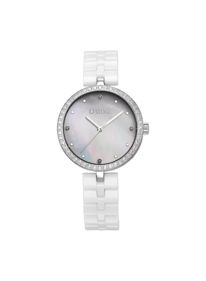 TITAN Women Analog Display Watch With White Ceramic Strap - 95215KC01