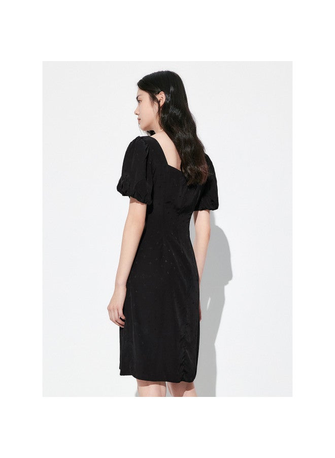 Waxbird Summer Gather Design Waist-cinching Square Neck Puff Sleeve Dress For Women - Image 4