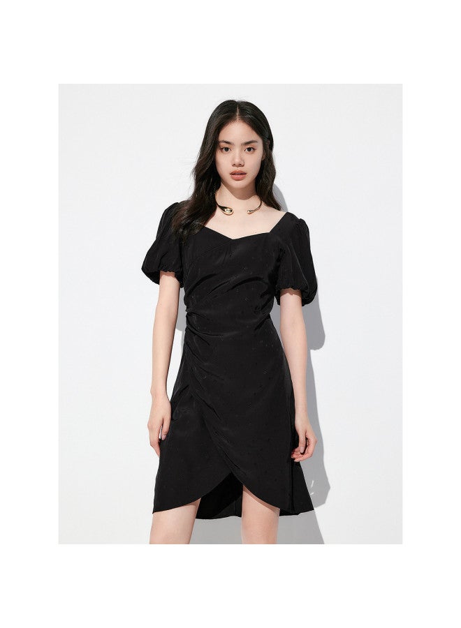 Waxbird Summer Gather Design Waist-cinching Square Neck Puff Sleeve Dress For Women - Image 2