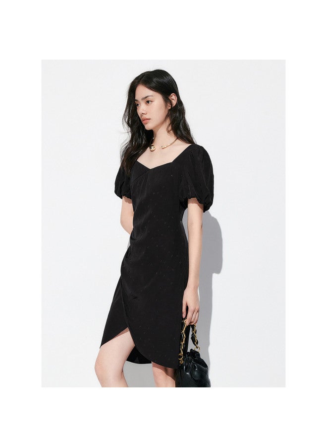 Waxbird Summer Gather Design Waist-cinching Square Neck Puff Sleeve Dress For Women - Image 3