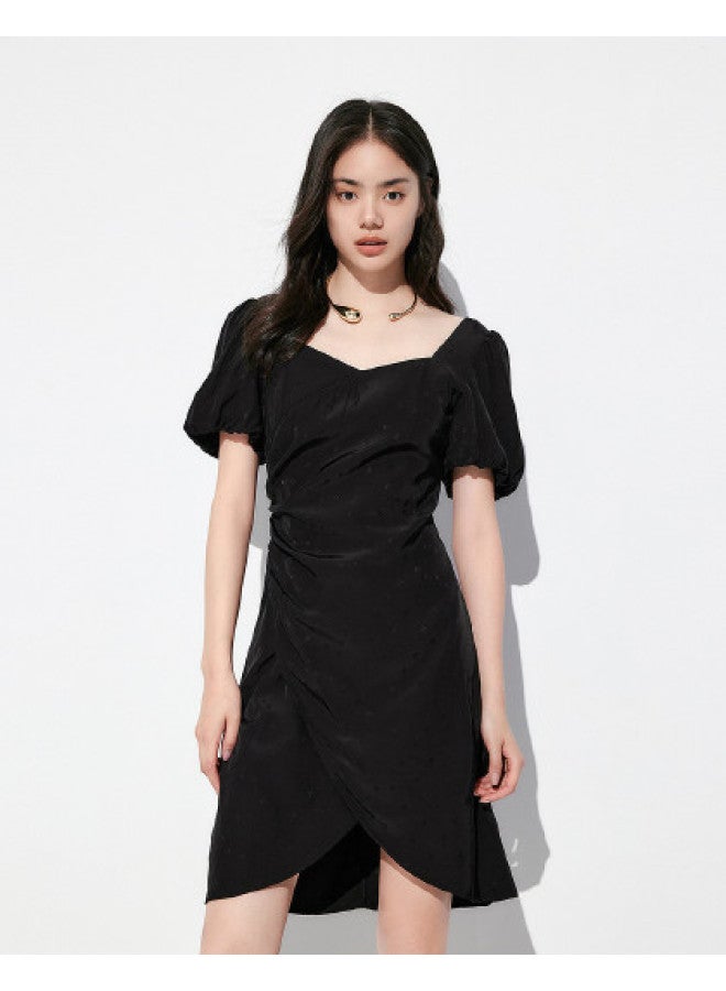 Waxbird Summer Gather Design Waist-cinching Square Neck Puff Sleeve Dress For Women - Image 1