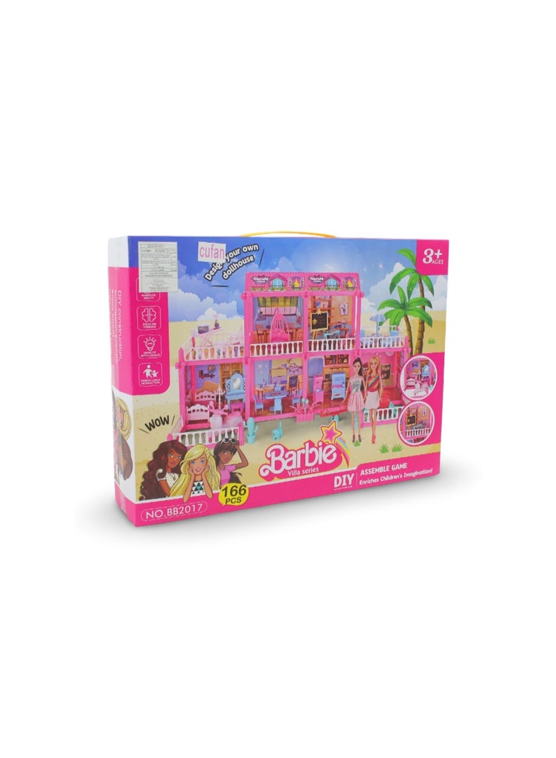 Barbie Villa Series DIY Dollhouse Set – 146Pcs - Image 2