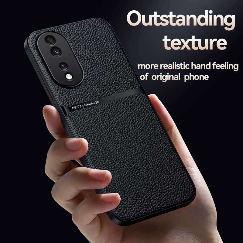 HuHa Protective Cover For Honor 80 GT Litchi Leather Magnetic Full Coverage Shockproof Phone Case(Red) - Image 3