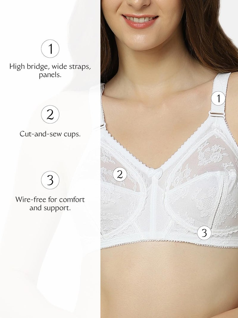 Triumph International Women's Non Padded | Wireless | Doreen 44E White | Full-Coverage Big Cup Bra | Pack of 1 - Image 5