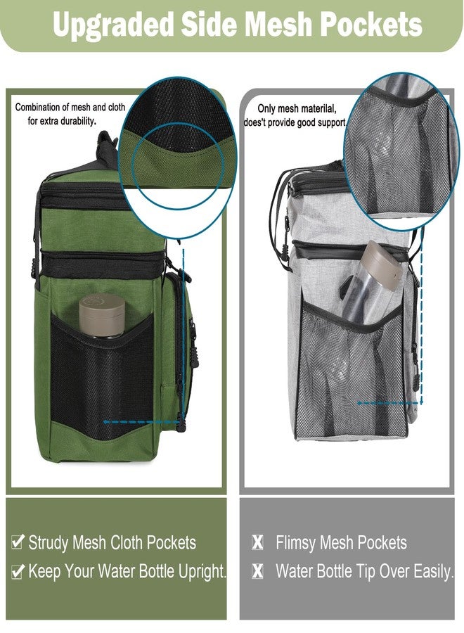 GLENKEY Double Deck Insulated Lunch Box, Expandable Large Lunch Bag Leakproof Cooler Bag Lunch Pail for Men Women Adults Work Shifts Travel Daytrip,16L,Army Green - Image 5