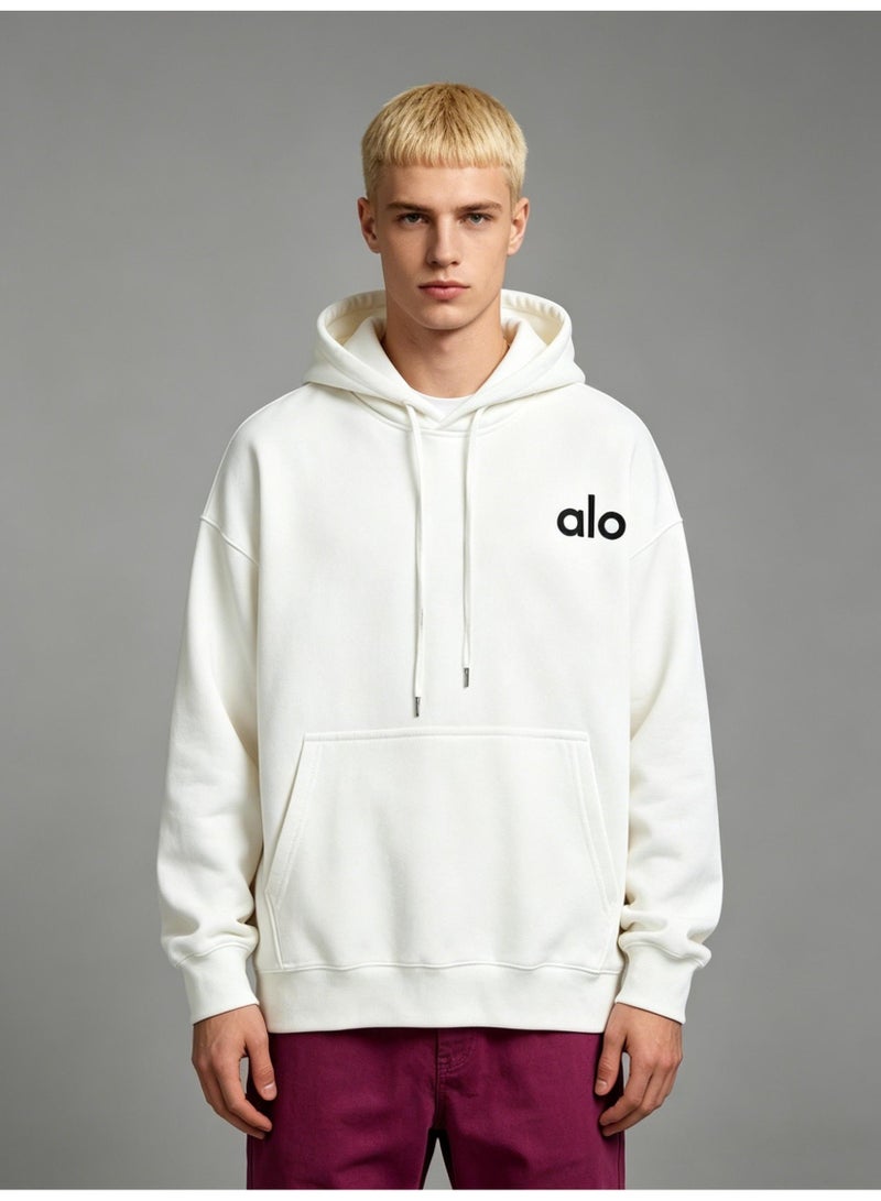 ALo728 white hoodie, suitable for leisure sports and daily comfort. - Image 4