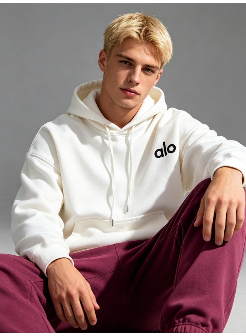 ALo728 white hoodie, suitable for leisure sports and daily comfort. - Image 5