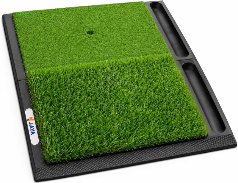 JAYA 25" x 17" Golf Hitting Mat with Ball Tray and Heavy Rubber Base - Image 1