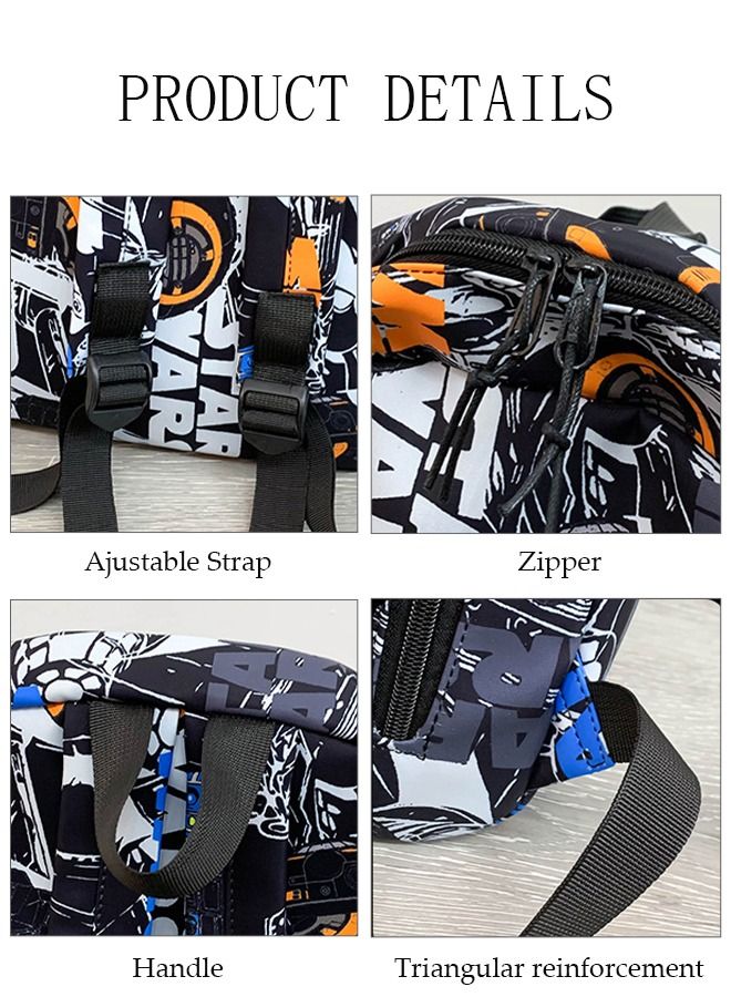 DUNISO School Backpack Large Capacity Multi-pocket Students Backpack School Bag Fashion Graffiti Book Bags Waterproof Wear-resistant Backpacks for Teen Back Pack College Students Laptop Bag for Casual Travel - Image 5