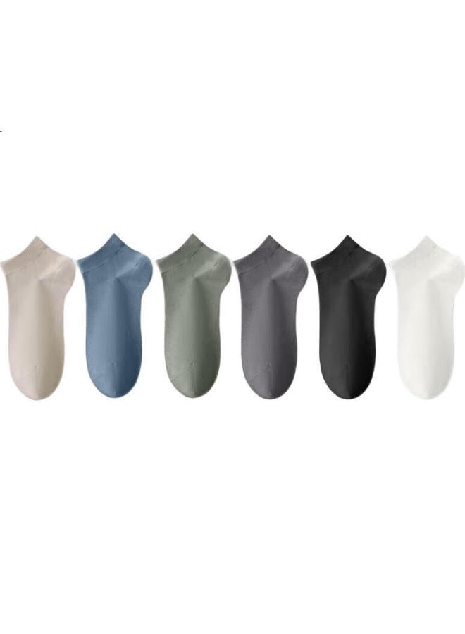 Modal 6 Pairs Of Men'S Socks, Summer Short Socks, Casual Boat Socks, Thin Low-Cut Antibacterial Deodorant Short Cotton Socks - Image 2