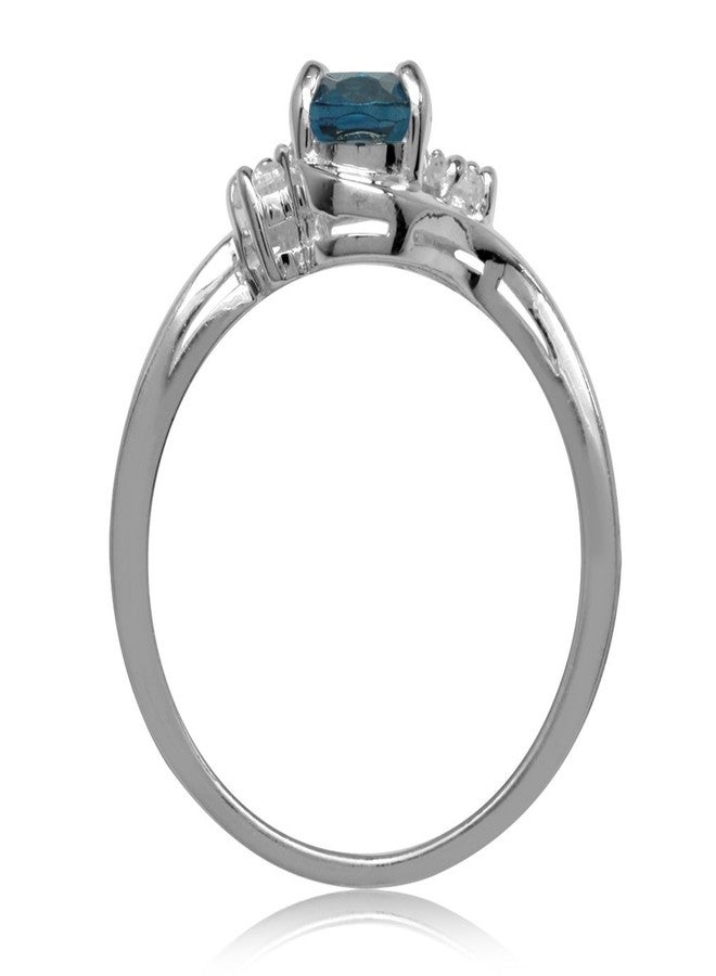 Silvershake 1.43ct. Genuine London Blue and White Topaz 925 Sterling Silver Engagement Ring Size 6 - Image 3
