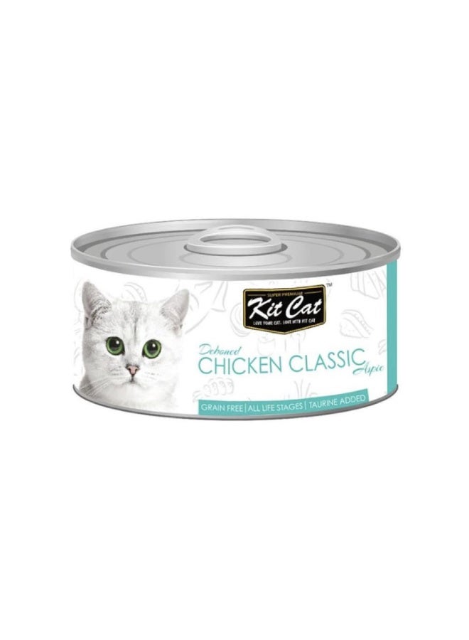 Kit Cat Chicken Classic Canned Cat Food Grain-Free Wet Food with Deboned Chicken Rich in Protein and Taurine for All Life Stages