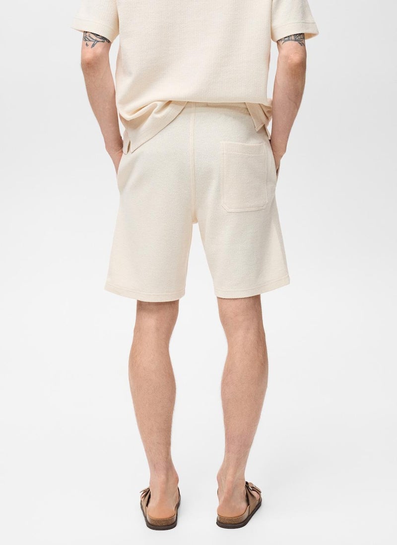 Mango Man - Drawstring Textured Bermuda Shorts - Image 1
