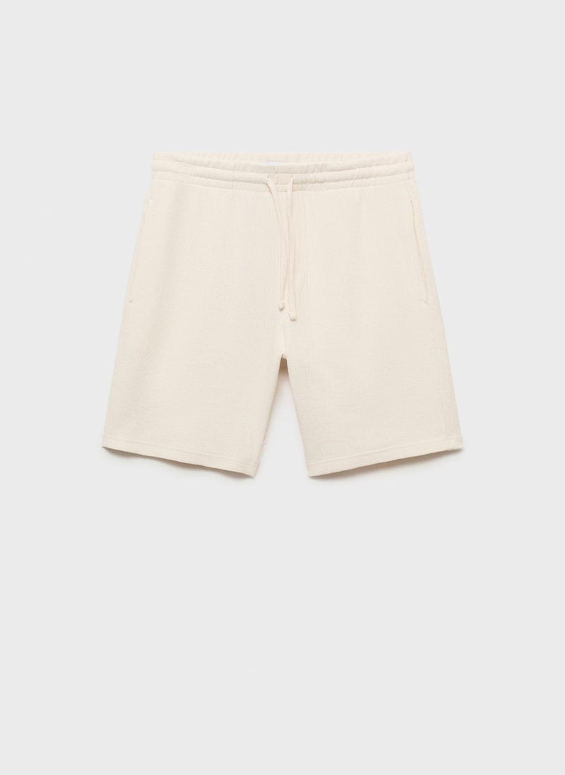 Mango Man - Drawstring Textured Bermuda Shorts - Image 1