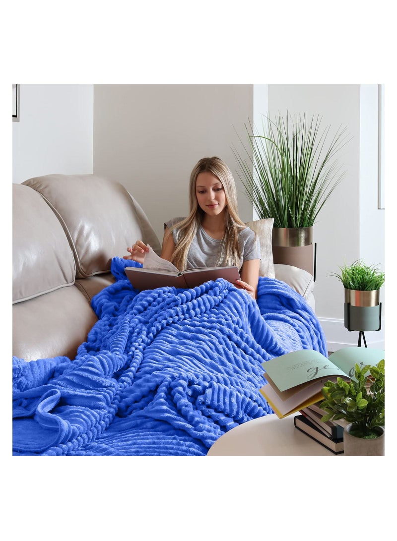 بيير دونا بطانيات من الصوف الفاخر خفيفة الوزن ومضادة للكهرباء الساكنة وبطانية حرارية مثالية للأريكة بطانية مريحة لغرفة المعيشة والسرير والأريكة 200 سم في 150 سم - Image 1