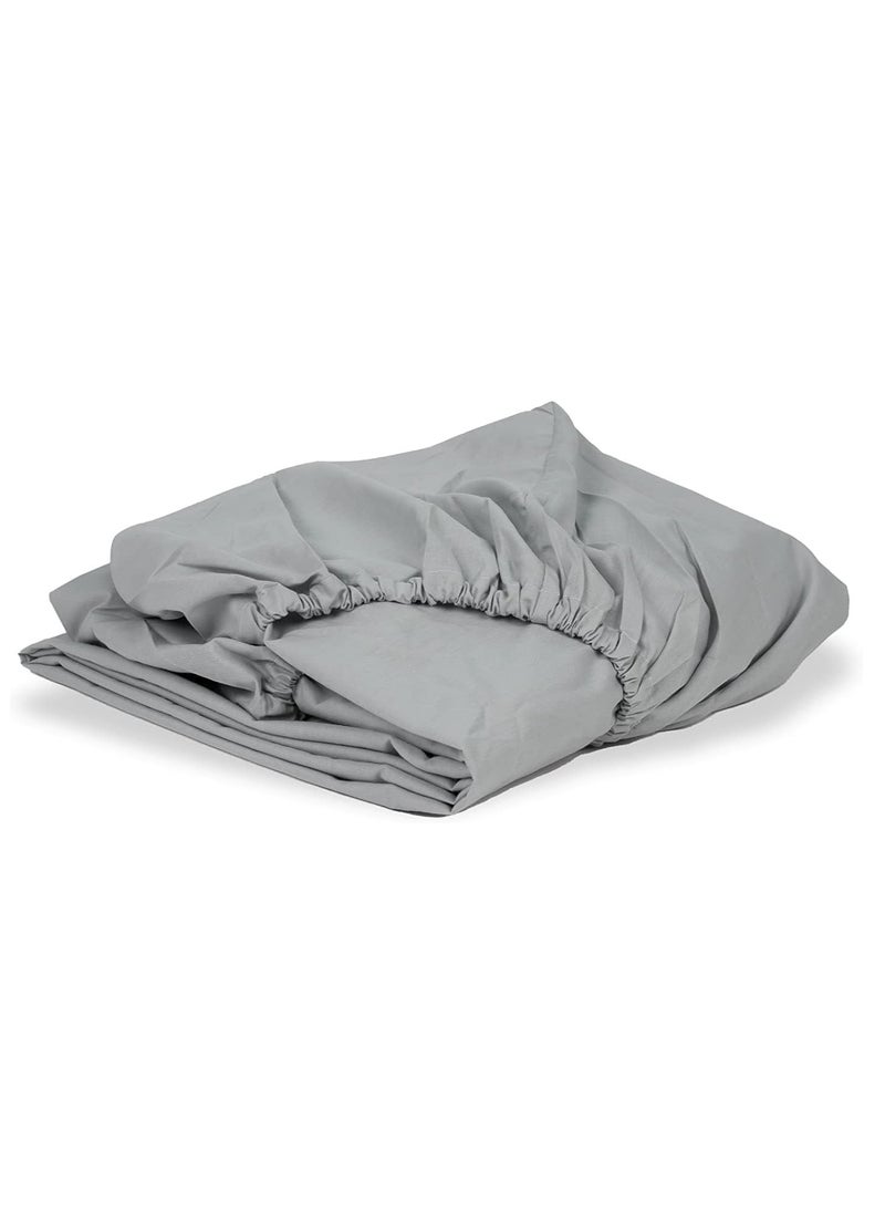 ماركة غير محددة ملاية سرير مسطح مقاس 120×200 سم مع 2 خدادية 50×70 سم لون رمادي  100% ناعم وفاخر  - Image 2