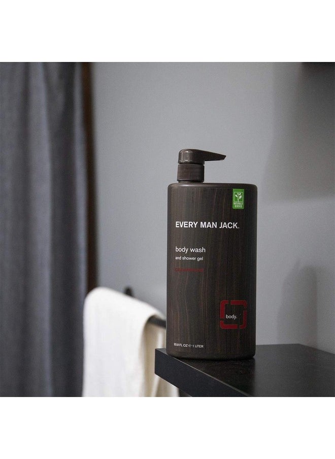 Every Man Jack - Every Man Jack Men's Body Wash - | 33-ounce Twin Pack - 2 Bottles Included | Naturally Derived, Parabens-free, Pthalate-free, Dye-free, and Certified Cruelty Free (Cedarwood) - Image 1