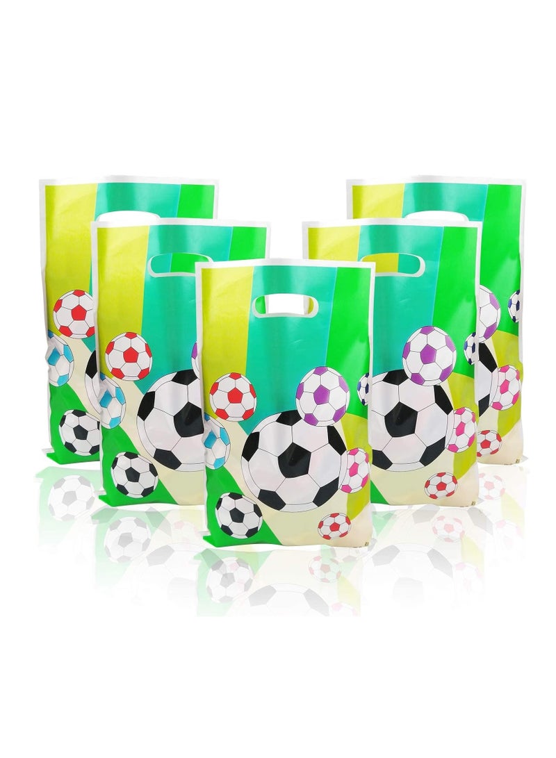SYOSI 60 Pcs Football Party Gift Bags for Kids, Plastic Soccer Goodies Bags with Handle Treat Candy Snack Bags Party Favor Fillers Supplies for Birthday Baby - Image 1