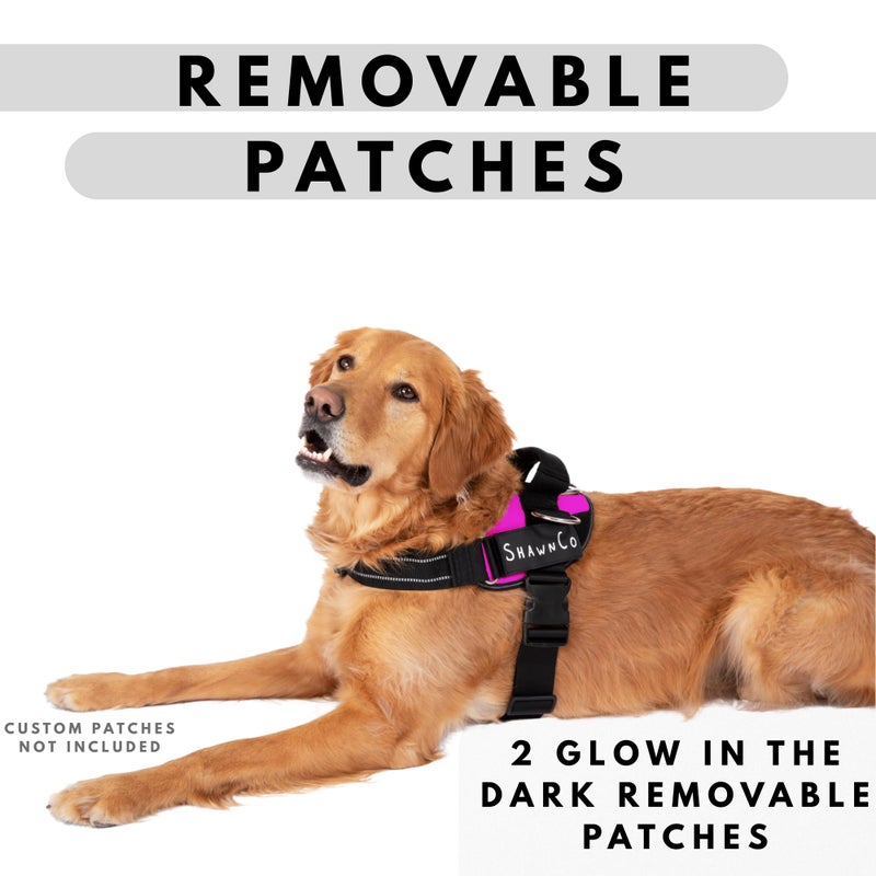 ShawnCo Essential Pro Dog Harness, No-Pull Pet Vest with 3 Leash Clips and Removable, Reflective Side Patches, Adjustable and Padded Harness for Small, Medium and Large Dogs (Orchid, S) - Image 4