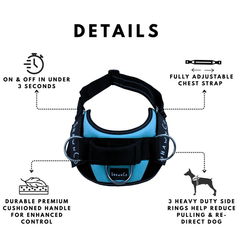 ShawnCo Essential Pro Dog Harness, No-Pull Pet Vest with 3 Leash Clips and Removable, Reflective Side Patches, Adjustable and Padded Harness for Small, Medium and Large Dogs (Orchid, S) - Image 3