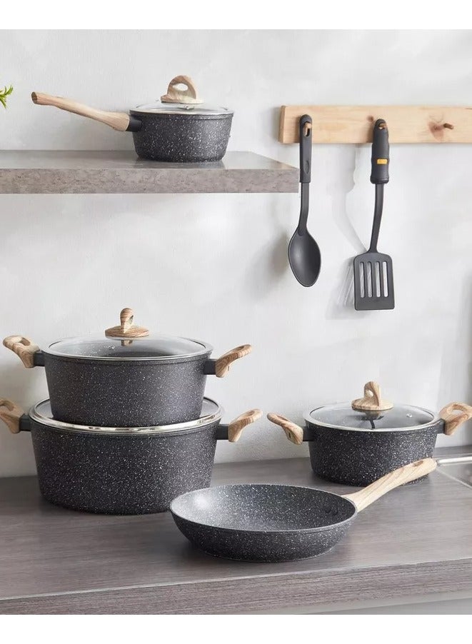 Home Box Nevada 11-Piece Forged Non-Stick Cookware Set - Image 2