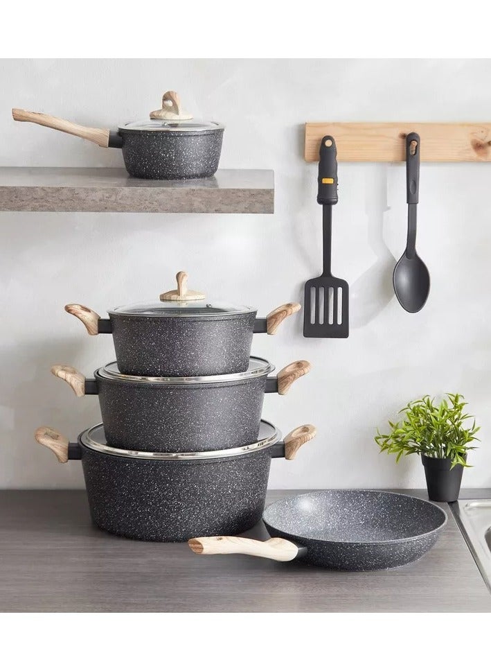 Home Box Nevada 11-Piece Forged Non-Stick Cookware Set - Image 3