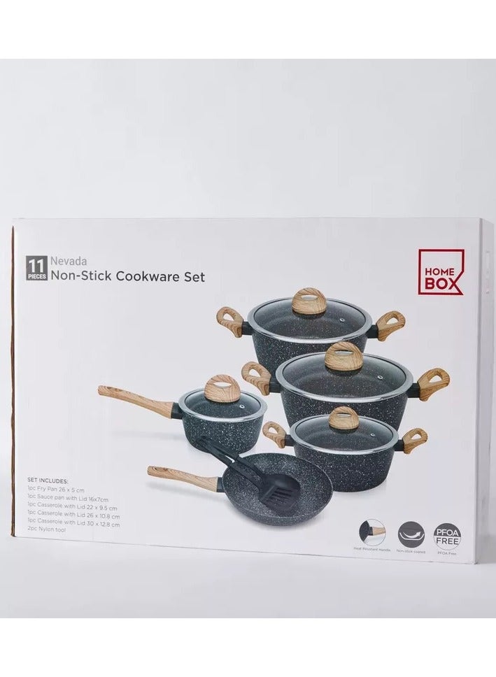 Home Box Nevada 11-Piece Forged Non-Stick Cookware Set - Image 5