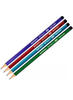 NATARAJ 3-Pack Metallic HB Graphite Pencils With Sharpener And Eraser  - Image 2