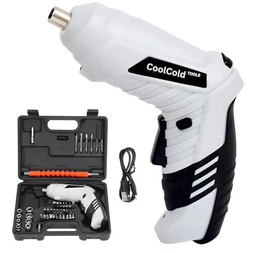 COOLCOLD Electric Screw driver | 47 in 1 Rechargeable Cordless, Screw driver Kit | Machine with Bits | Battery Powered (1300 MAH) with 180° Rotation Handle & Led Light, Torque 5NM, Home &DIY Use Ideal - Image 1