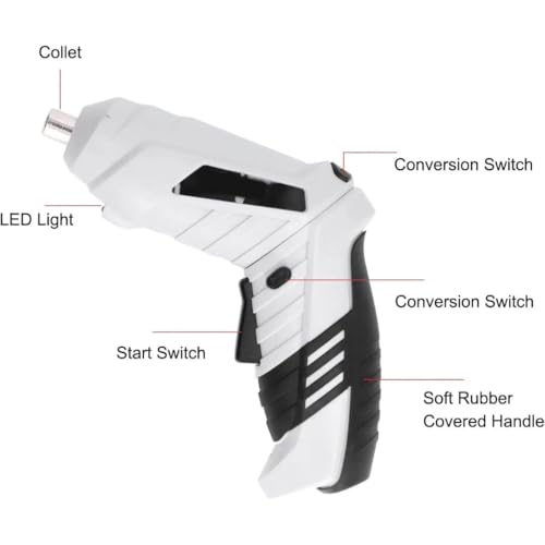 COOLCOLD Electric Screw driver | 47 in 1 Rechargeable Cordless, Screw driver Kit | Machine with Bits | Battery Powered (1300 MAH) with 180° Rotation Handle & Led Light, Torque 5NM, Home &DIY Use Ideal - Image 4