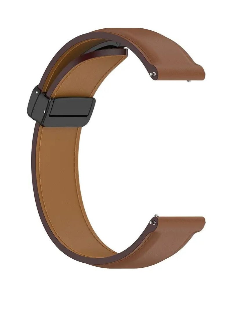 Perfii - Genuine Cow Leather Watch Strap 22mm Folding Buckle Wristband For Fossil Gen 5 Julianna / Gen 5 Garrett Brown - Image 1