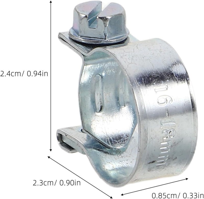 50pcs Galvanized Double Ear Hose Clamp Set with 5 Sizes, Heavy Duty Tube Fasteners for Industrial, Automotive, and Outdoor Pipe Applications - Image 2