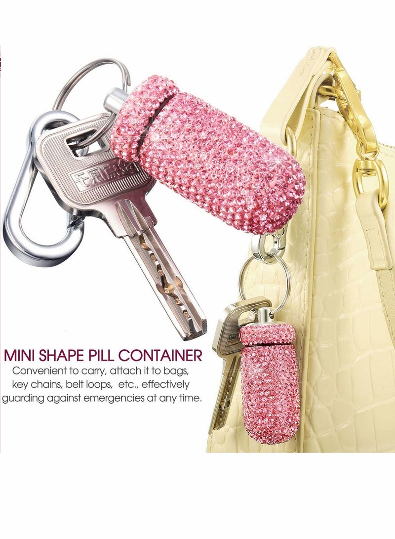 SYOSI 3 Pieces Crystal Diamond Keychain Ear Stud Box Waterproof Earrings Small Jewelry Case Outdoors Container Colorful Fish Hook Keyring - Image 3