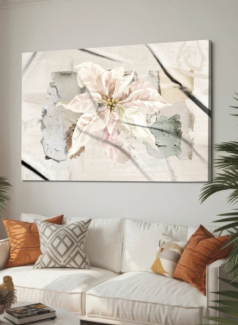 LOWHA Canvas Wall Art Stretched Over Wooden Frame with Flower Abstract Design