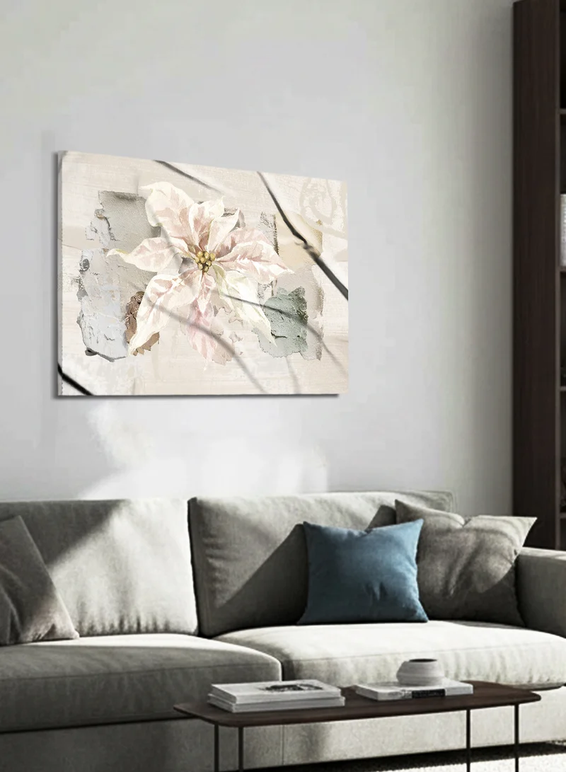 LOWHA Canvas Wall Art Stretched Over Wooden Frame with Flower Abstract Design