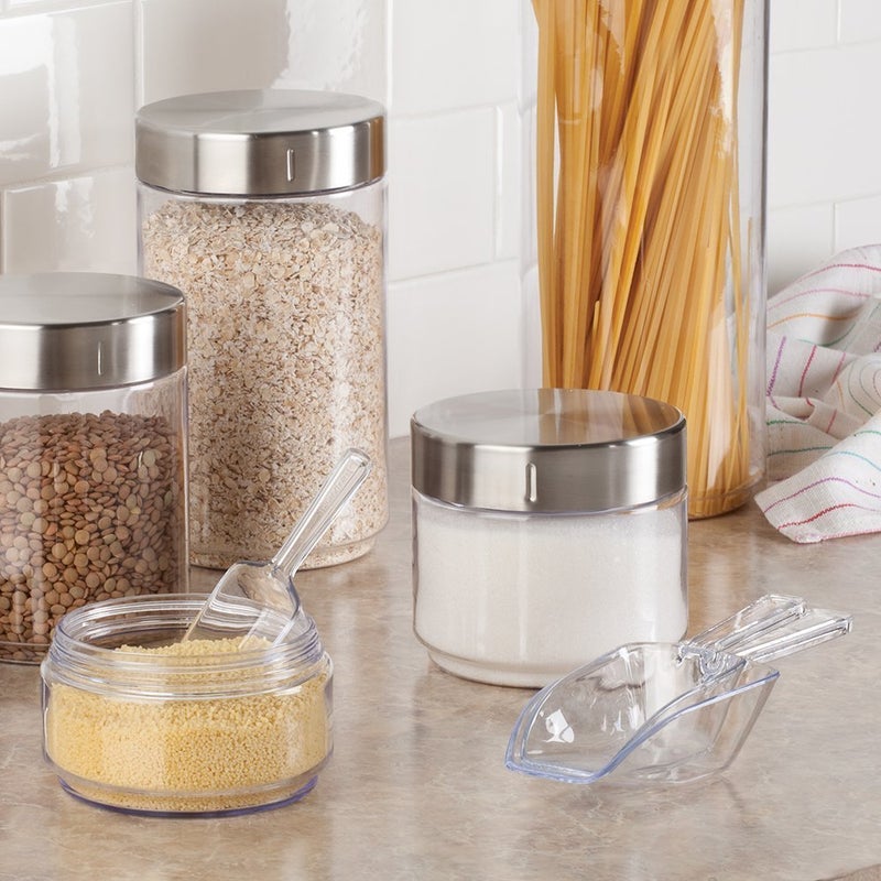 InterDesign iDesign Plastic Scoop Measuring Cups â€“ Set of 4, Multiple Sizes, Pet Food, Coffee Grounds, Versatile Scoop, Clear - Image 3