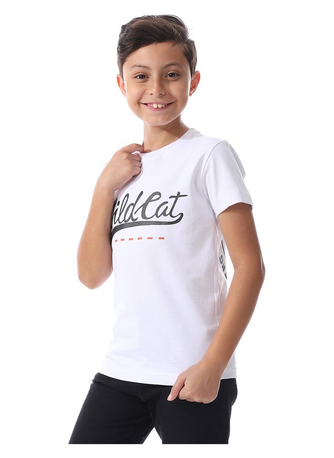 Andora - Slip On Printed Cotton White Tee_White - Image 1