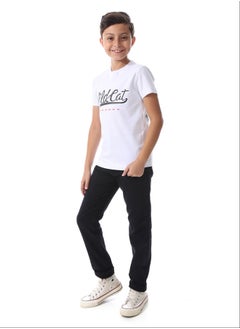 Slip On Printed Cotton White Tee_White