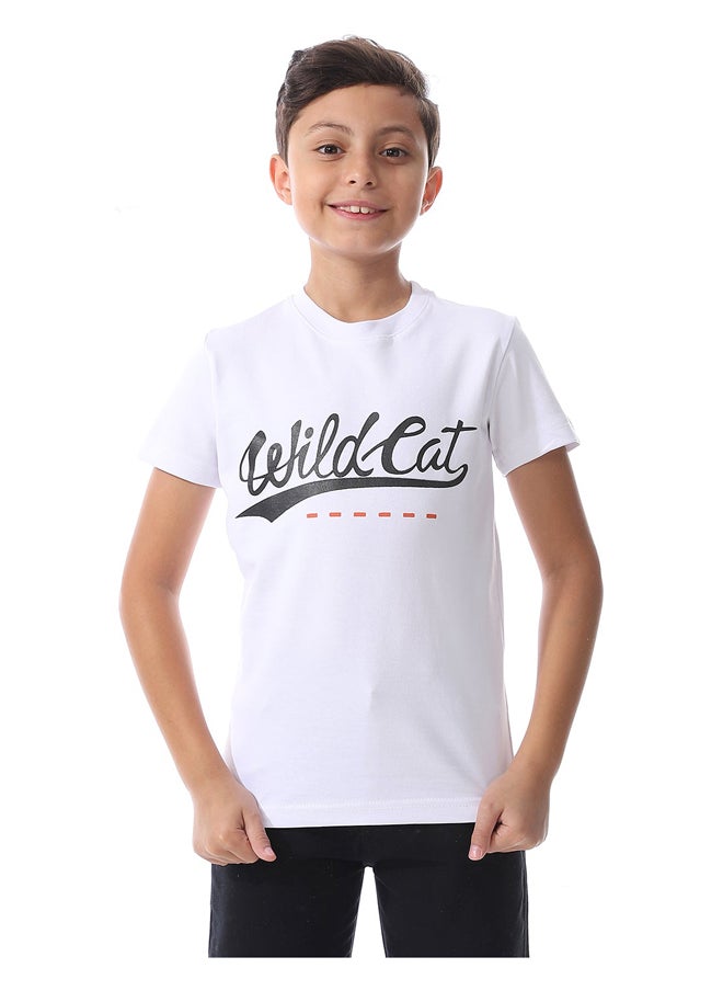 Andora - Slip On Printed Cotton White Tee_White - Image 1