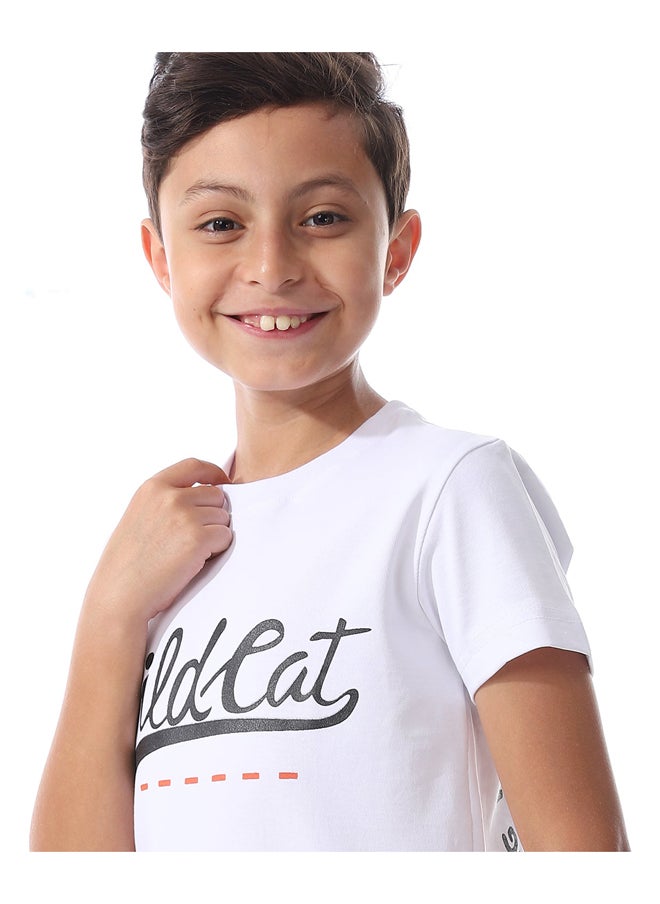 Andora - Slip On Printed Cotton White Tee_White - Image 1