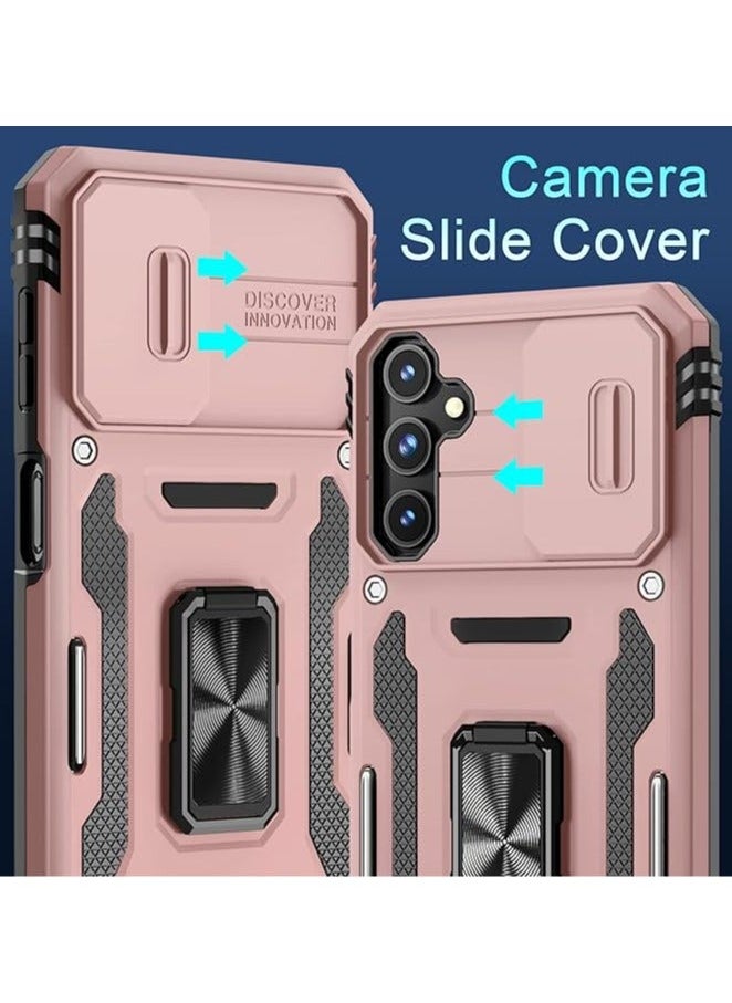 TEAM LUXURY - Samsung Galaxy S24Ultra Case, Slide Camera Cover, Built in Rotate Ring Kickstand, Heavy Duty Shockproof Protective Case - Image 1