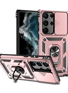 Samsung Galaxy S24Ultra Case, Slide Camera Cover, Built in Rotate Ring Kickstand, Heavy Duty Shockproof Protective Case