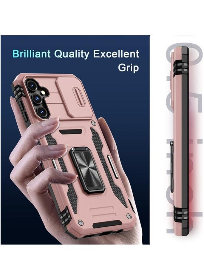 TEAM LUXURY - Samsung Galaxy S24Ultra Case, Slide Camera Cover, Built in Rotate Ring Kickstand, Heavy Duty Shockproof Protective Case - Image 1