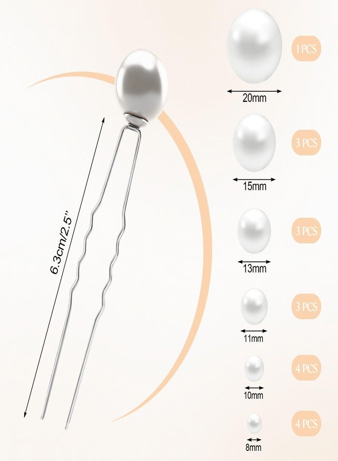 Quacc 18 PCS Pearl Hair Pins Pearl Wedding Pin U-Shaped Hair Clips Set Accessories for Brides Bridesmaids (Silver) - Image 3
