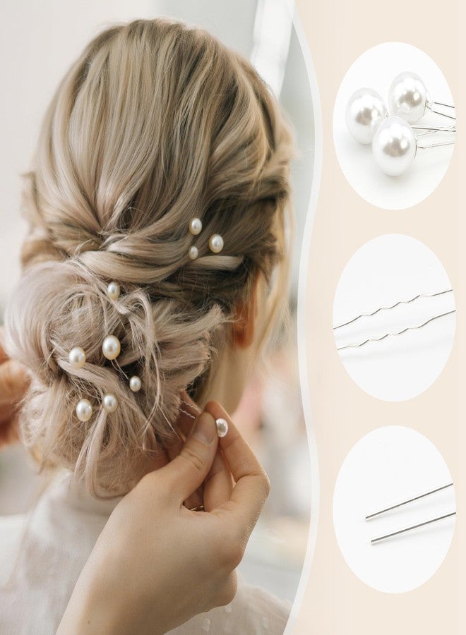 Quacc 18 PCS Pearl Hair Pins Pearl Wedding Pin U-Shaped Hair Clips Set Accessories for Brides Bridesmaids (Silver) - Image 2