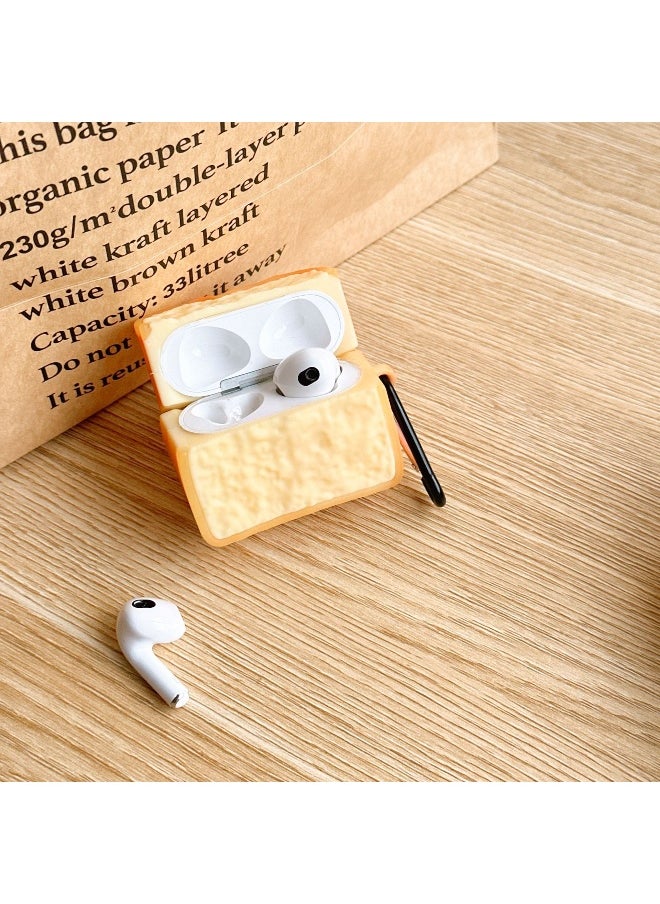 Generic - Fashion Toast Bread Shape Protective Case Cover for Apple AirPods Pro for Men Women - Image 1