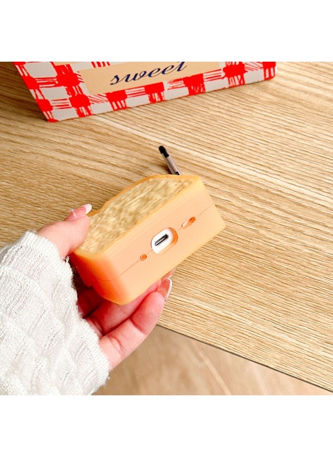 Generic - Fashion Toast Bread Shape Protective Case Cover for Apple AirPods Pro for Men Women - Image 1