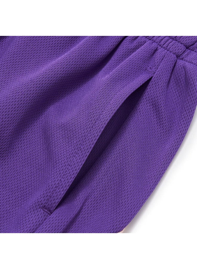 Erke Boys' Big Kids Sportswear Set Children'S Summer Sleeveless Basketball Set Lapis Lazuli Purple 160 - Image 5